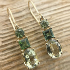 Elegant Green Retro Pendant Earrings