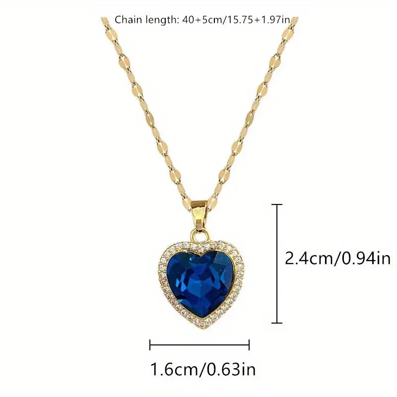 Exclusive Blue Heart Elegance Pendant