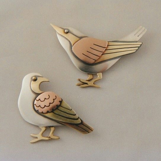 Bird Silvered Earrings