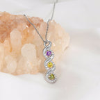 Olivenorma Women Birthstone Engraved Name Necklace