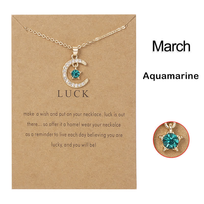 Olivenorma Month Birthstone Star Creative Gift Card Necklace