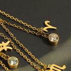 Olivenorma Zodiac Rune Birthstone Stainless Steel Gift Card Necklace