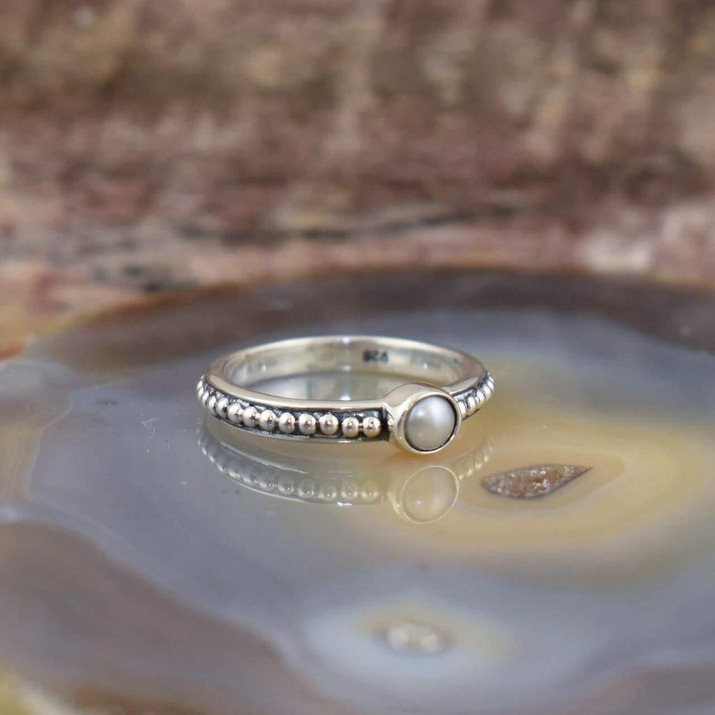 Beaded Pearl Ring