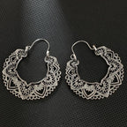 Boho Lotus Hoop Earrings