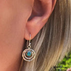 Boho Saturn Earrings: Turquoise & Gold