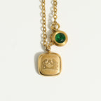 Olivenorma Twelve Zodiac Twelve Month Birthstone Pendant Necklace