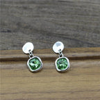 Cubic Crystal Silver Earrings