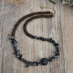 Olivenorma Natural Stone Beaded Ball Pendant Necklace