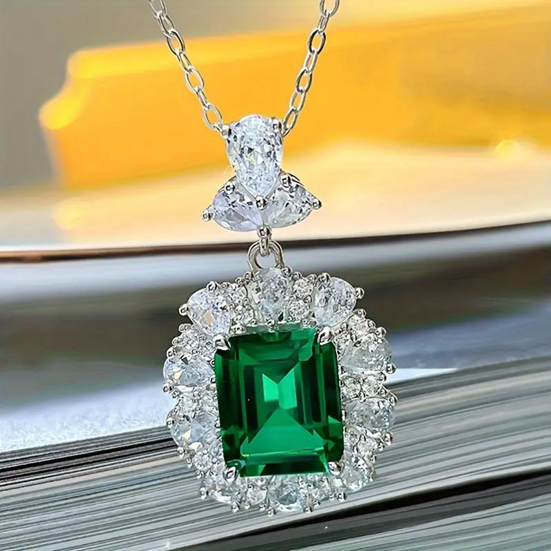 Glowing Green Gem Necklace