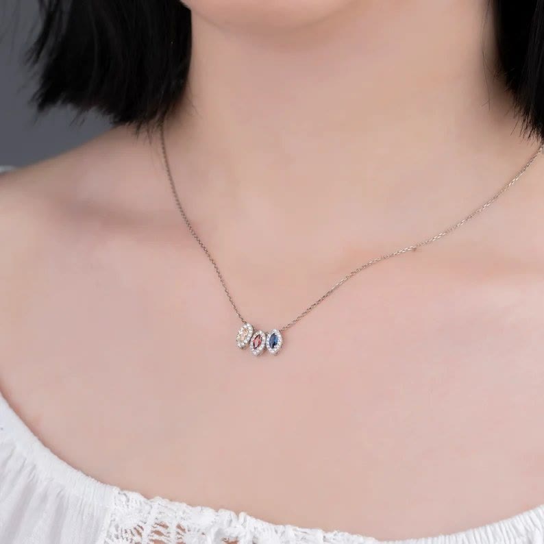 Olivenorma Tears Of Joy 1-8 Teardrop Birthstone Gift Card Necklace