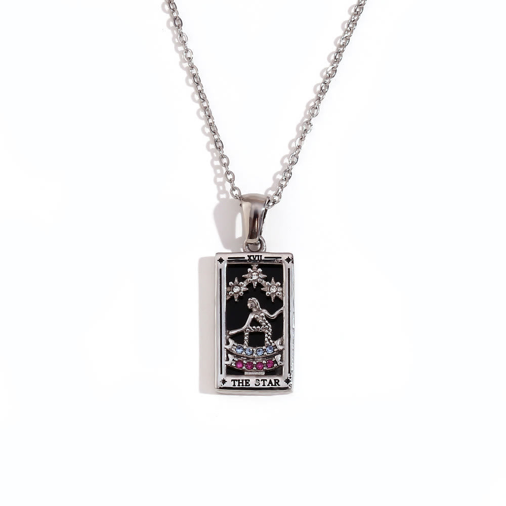 Olivenorma Stainless Steel 18k Gold Plated Tarot Card Necklace