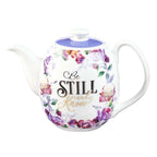 Purple "Be Still" Ceramic Teapot