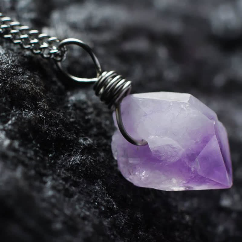 Olivenorma Delicate Amethyst Natural Crystal Necklace