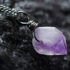 Olivenorma Delicate Amethyst Natural Crystal Necklace