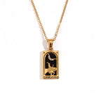 Olivenorma Stainless Steel 18k Gold Plated Tarot Card Necklace