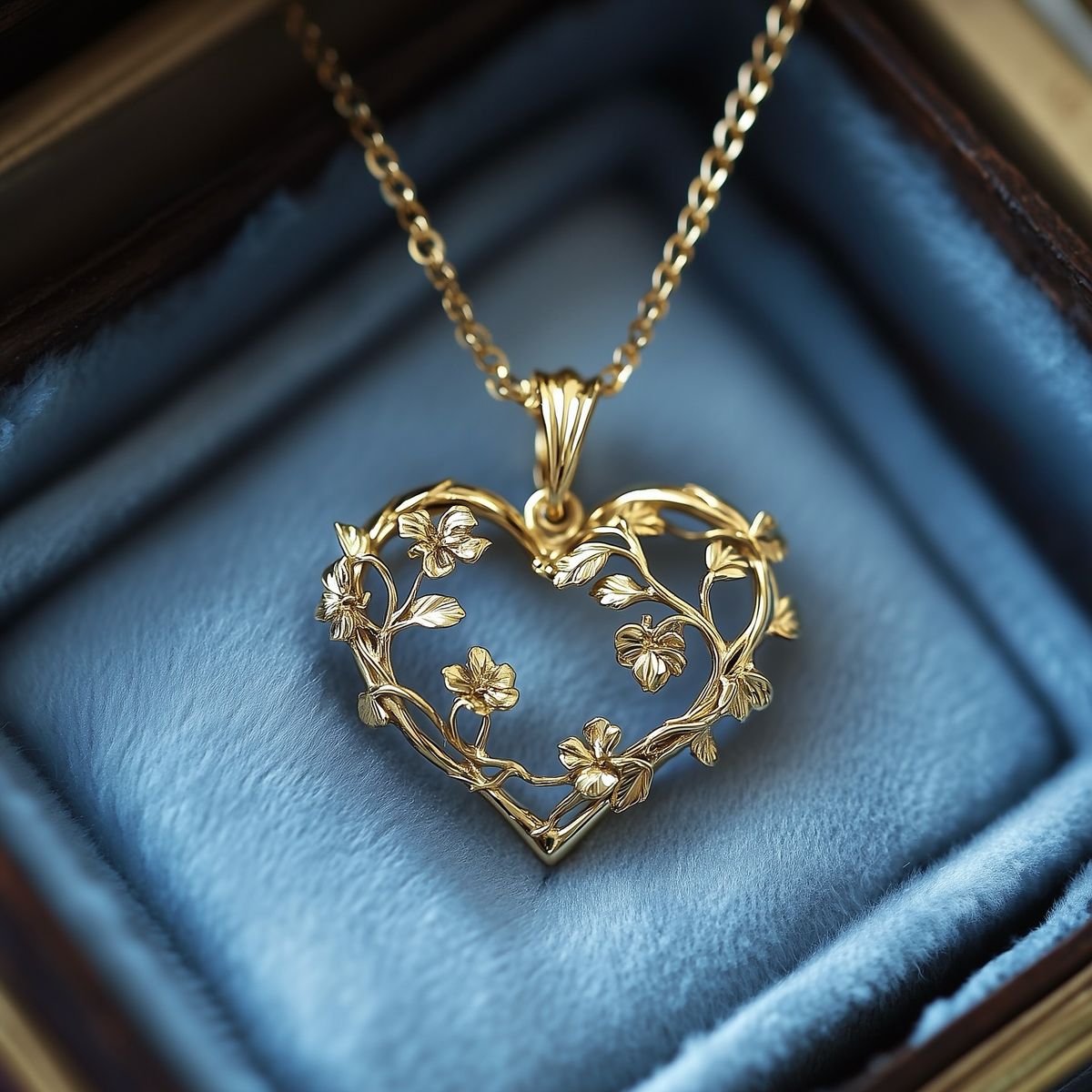 Exotic Love Heart Floral Necklace