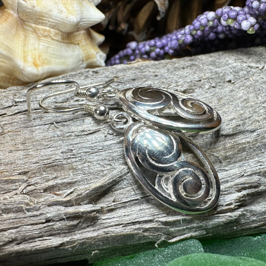 Ancient Echo Celtic Spiral Earrings