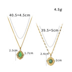 Olivenorma Oval African Turquoise Green Pendant Necklace