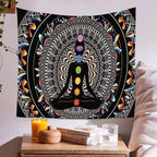 Chakra Vintage Meditating Yoga Tapestry