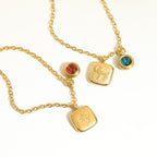 Olivenorma Twelve Zodiac Twelve Month Birthstone Pendant Necklace