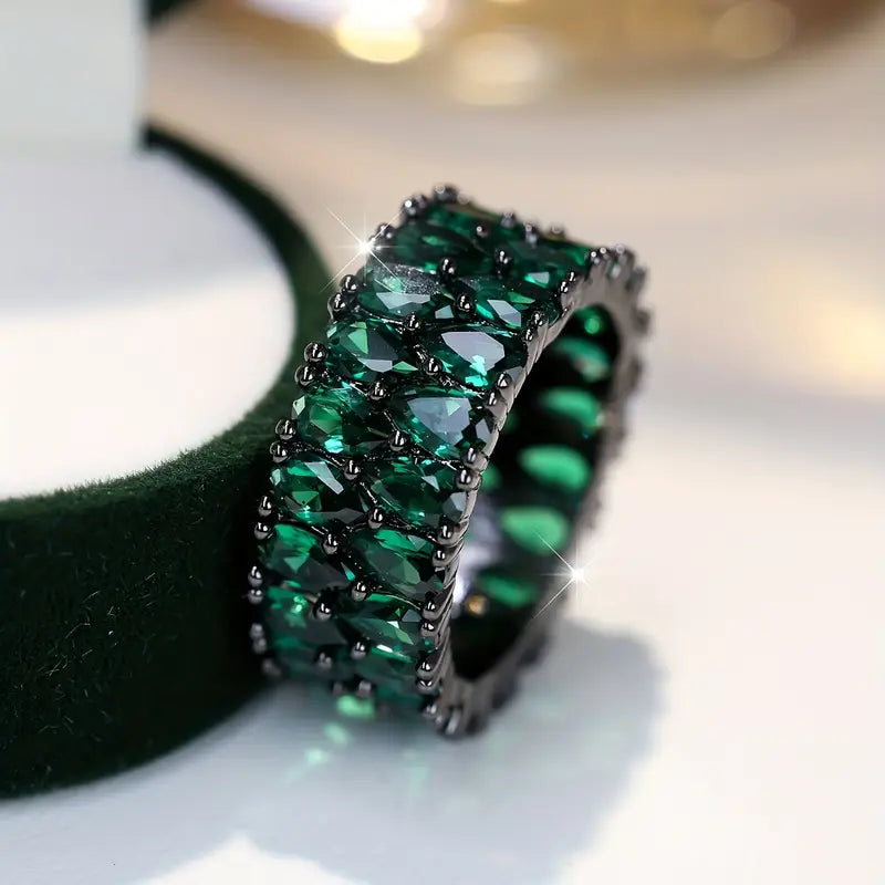 Green Dark Crystal Ring