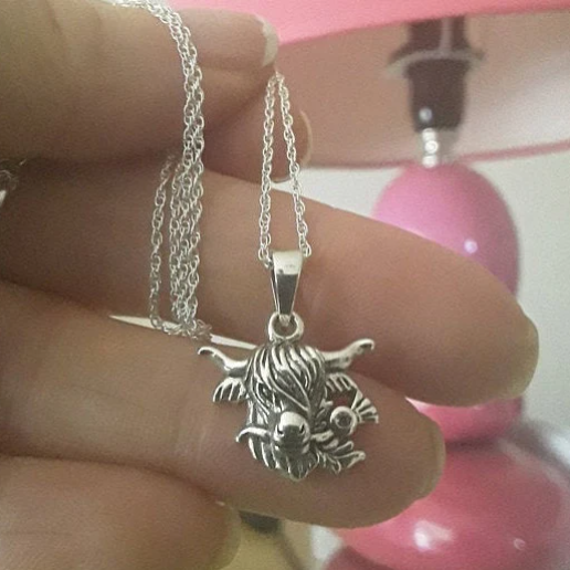 Highland Cow Thistle Necklace