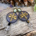 Pearl Dragonfly Earrings