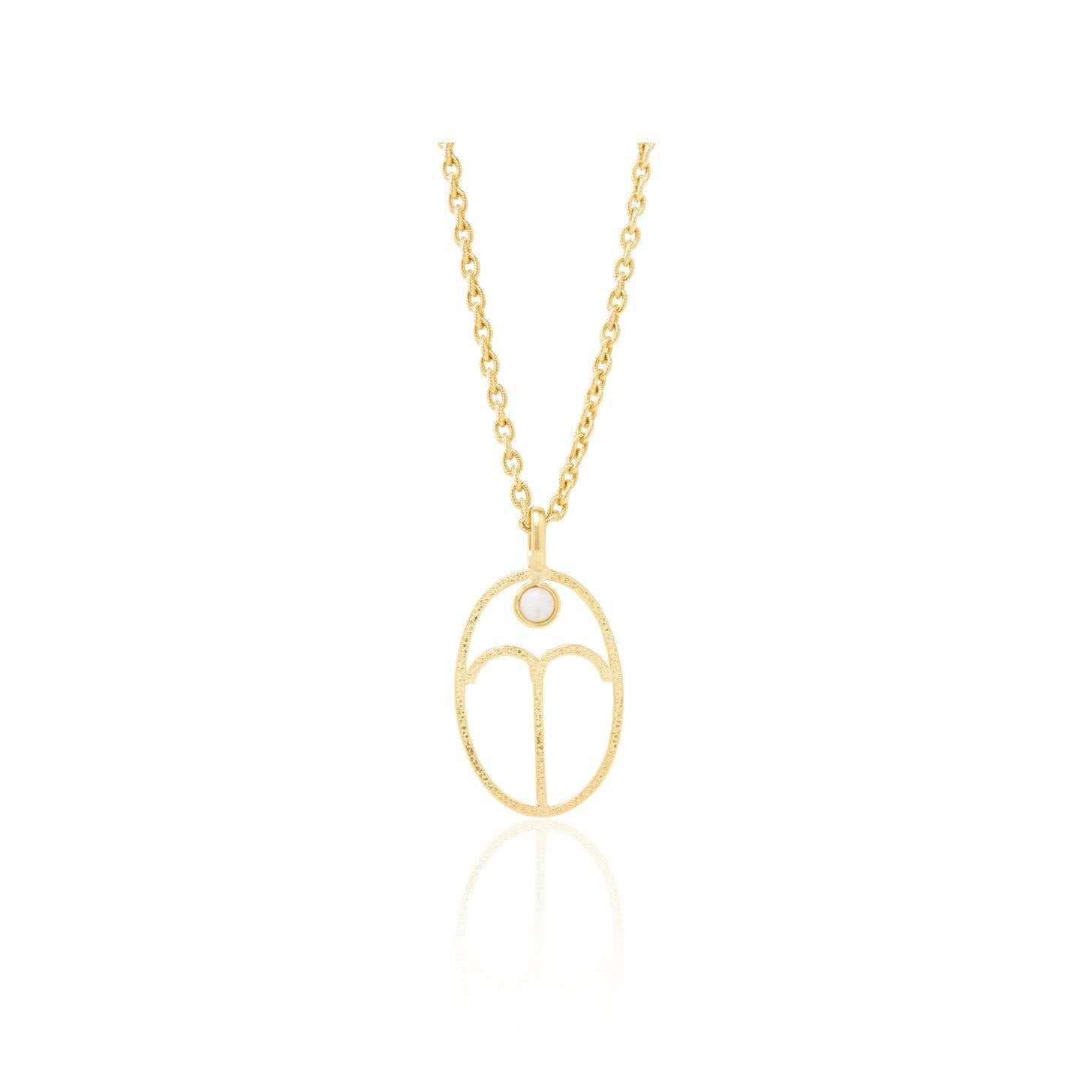 Olivenorma Hollow Zodiac Rune Birthstone Necklace