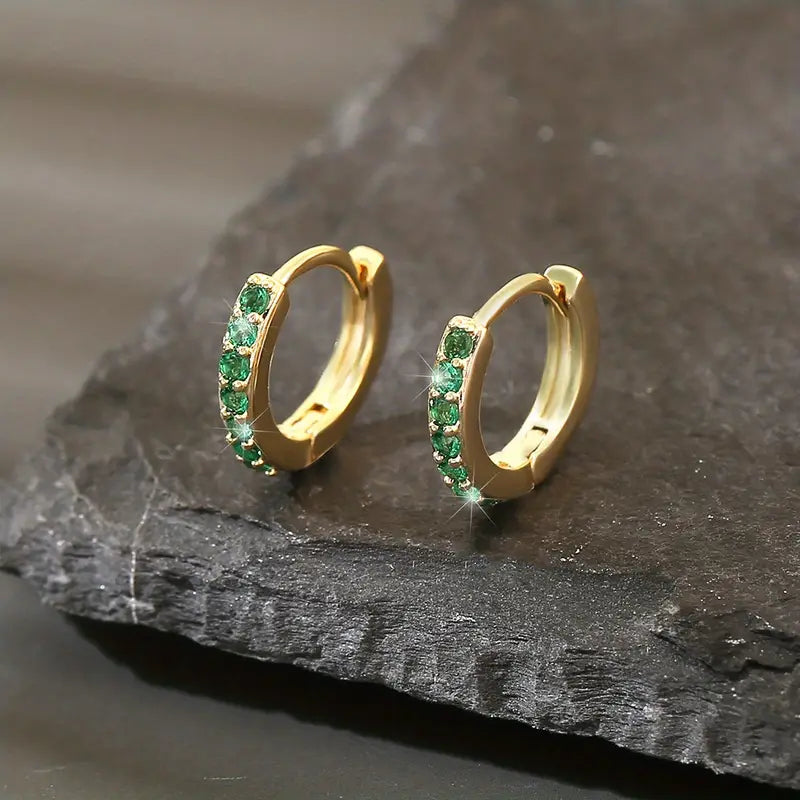 Emerald Chic Gold Drop Earrings