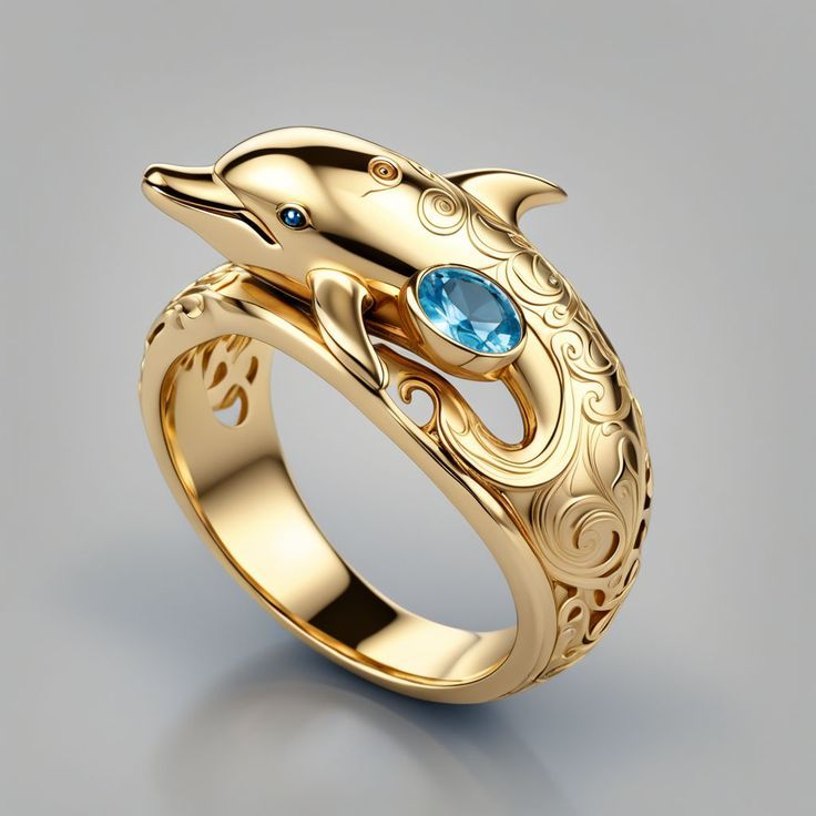 Golden Dolphin Exotic Ring
