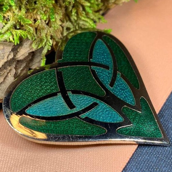 Enamel Celtic Heart Brooch