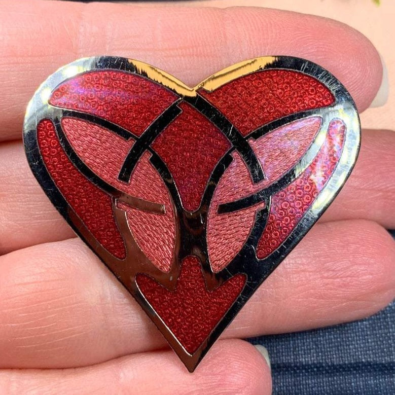 Enamel Celtic Heart Brooch