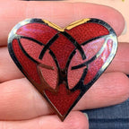 Enamel Celtic Heart Brooch