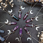 Olivenorma Amethyst Crescent Moon Charm Necklace
