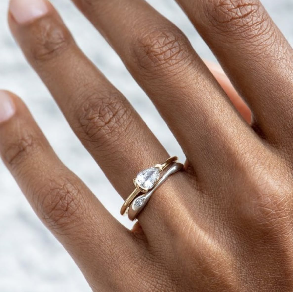 Reticulated One Diamond Ring