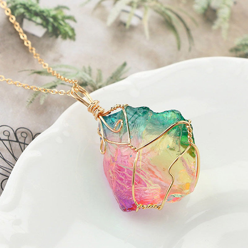 Olivenorma Vintage Fluorite Gemstone Necklace