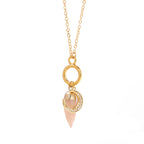 Olivenorma Bullet Crystal Zircon Moon Pendant Necklace