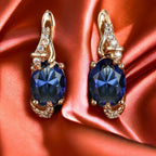 Golden Nightfall Blue Drop Earrings