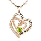 Olivenorma Hearts and Hearts Birthstone Necklace
