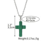 Olivenorma Natural Stone Cross Gemstone Necklace
