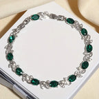 Elegant Emerald Silver Bracelet