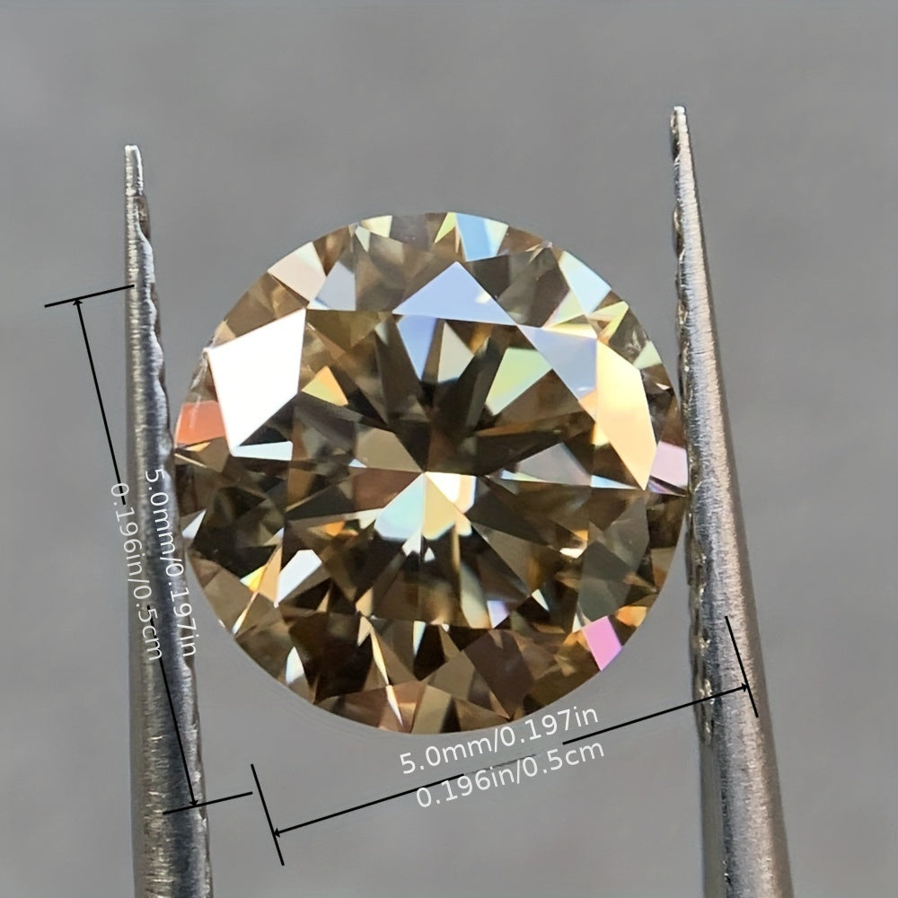 0.5-5ct Champagne VVS1 Moissanite Round Cut Synthetic