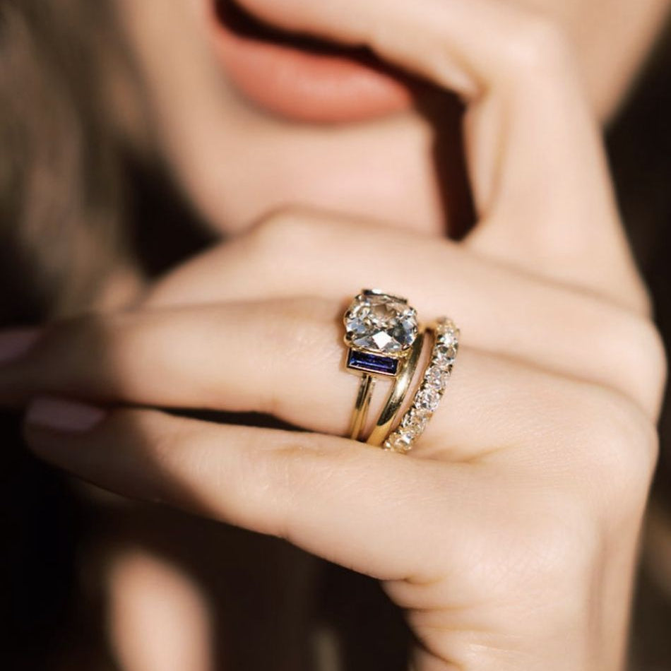 Glass Golden Ring Set