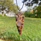 Olivenorma Natural Crystal Anchor Arrow Shield Necklace