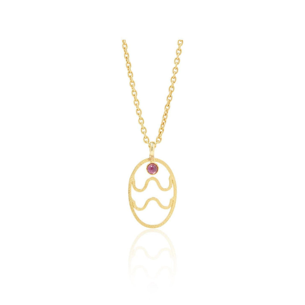 Olivenorma Hollow Zodiac Rune Birthstone Necklace