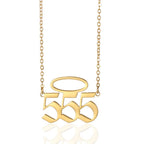 Olivenorma Lucky Angel Number With Angel Aperture Necklace