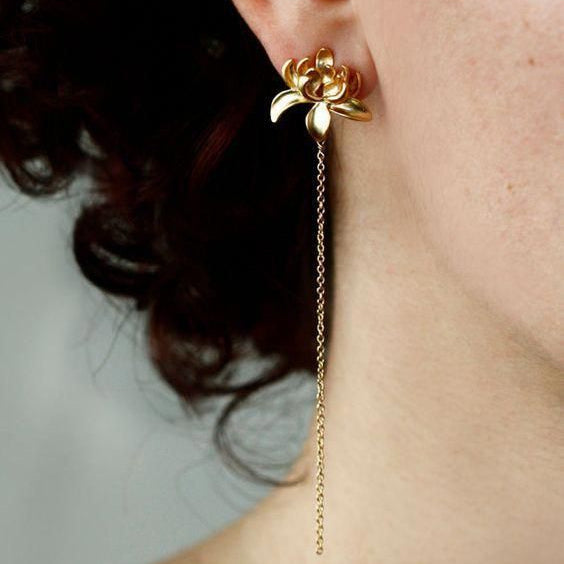 Dangle Lotus Earrings