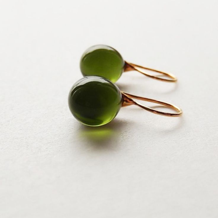 Olive Crystal Drop Earrings