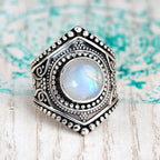 Bohemia Retro Moonstone Silver Ring