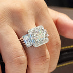Men's Square CZ Rhinestone Ring - Bright and Unique Finger Accessory